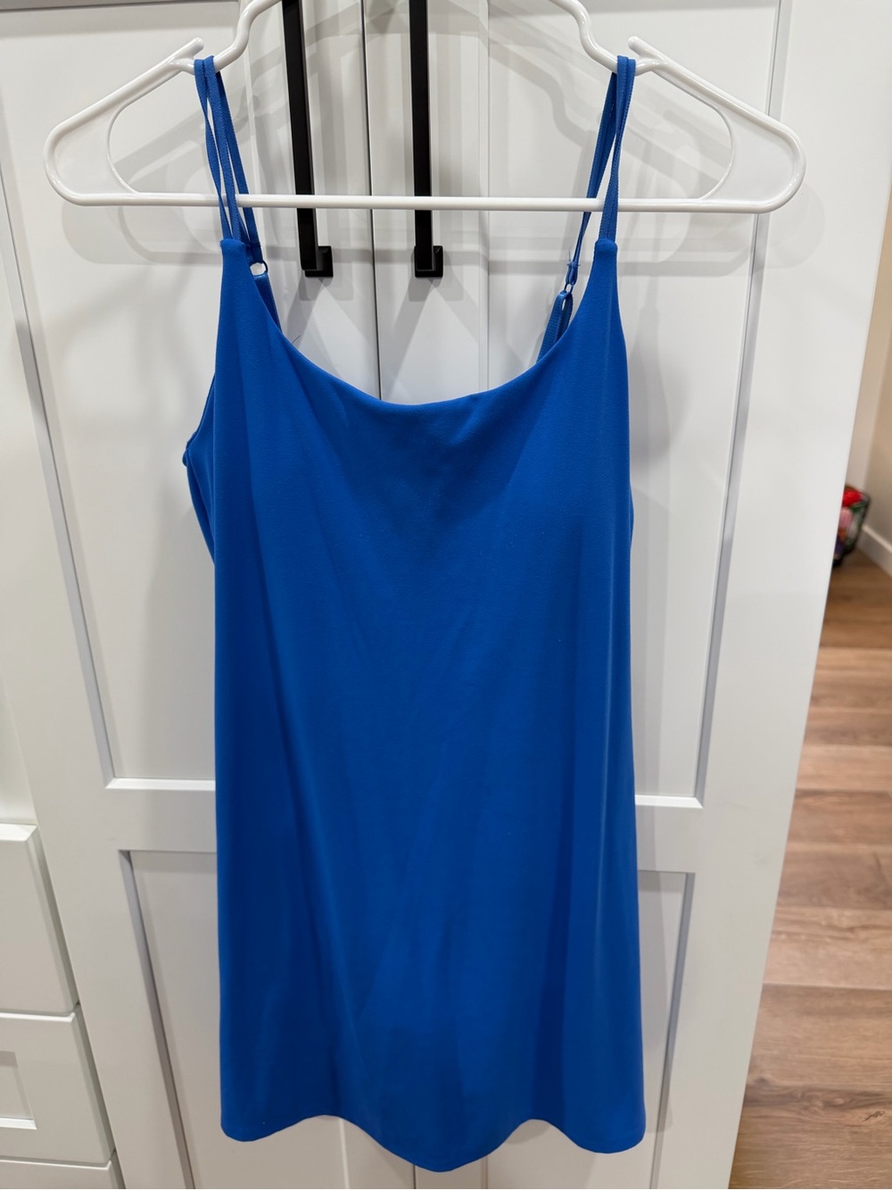 Blue Spaghetti Strap Women's Athletic Dress